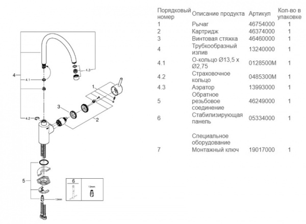 Смеситель для кухни однорычажный Grohe Concetto 32661 003 (32661003) хром