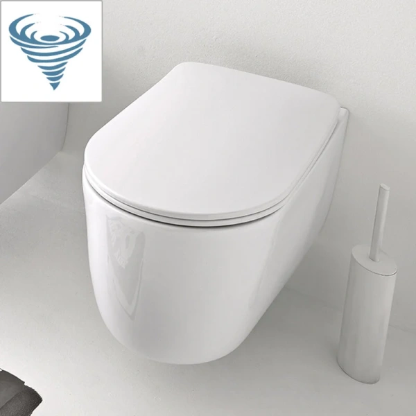 Унитаз подвесной безободковый Tornado Kerasan Nolita 531501 белый глянец, без сиденья