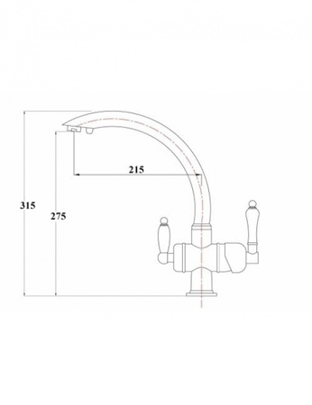Смеситель для кухни с подключением к фильтру Zorg ZR 327 YF NICKEL