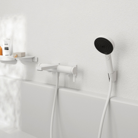 Смеситель для ванны однорычажный Hansgrohe Tecturis E 73420700 белый матовый