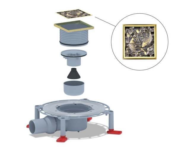 Душевой трап Bronze de Luxe 21980-5602