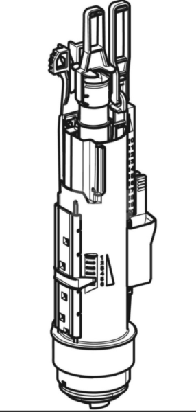 Сливной клапан Geberit типа 212, 4,8 / 3 л, для смывного бачка скрытого монтажа Sigma, Delta и UP300 244.822.00.1