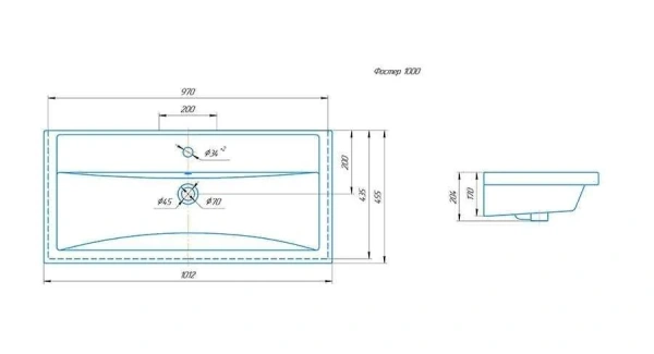 Раковина встраиваемая Grossman  Фостер 100 30513