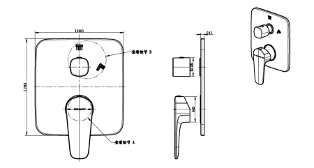 Смеситель для ванны встроенный Bravat Source PB8173218BW-2-ENG