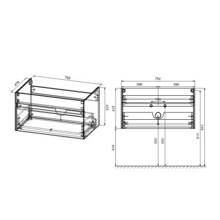 База под раковину Vincea Chiara 800 VMC-2C800GS