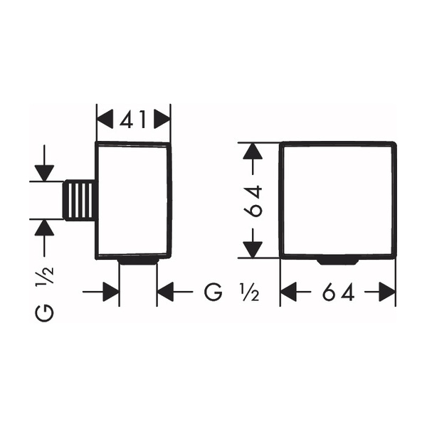 Подключение для душевого шланга Hansgrohe FixFit Square 26455000 хром