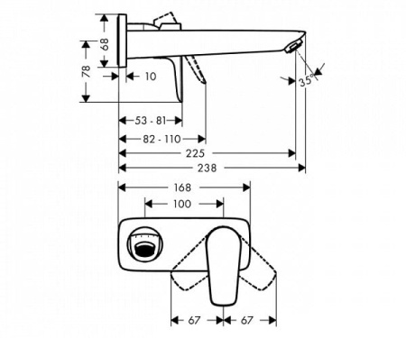 Смеситель для раковины Hansgrohe Talis E 71734000