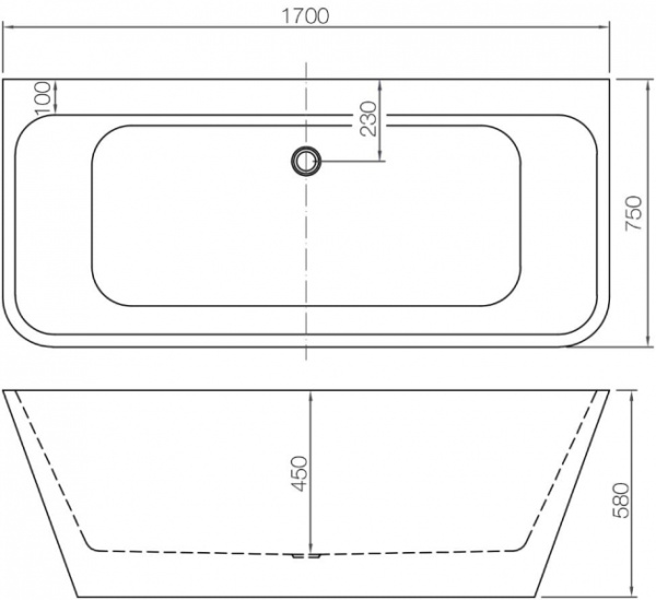 Ванна акриловая NT BATHROOM Lago di Alleghe NT103