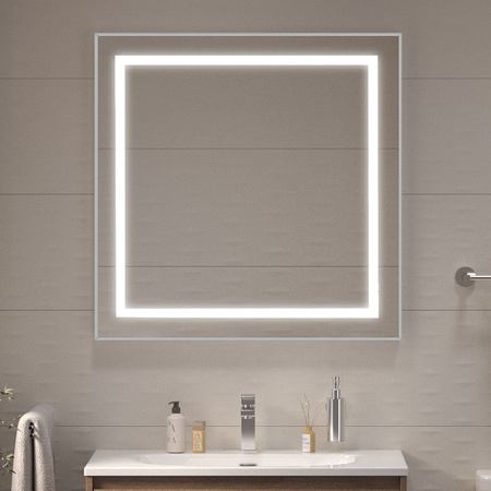 Зеркало (80х80) BelBagno Kraft SPC-KRAFT-800-800-SENS-AL с подсветкой