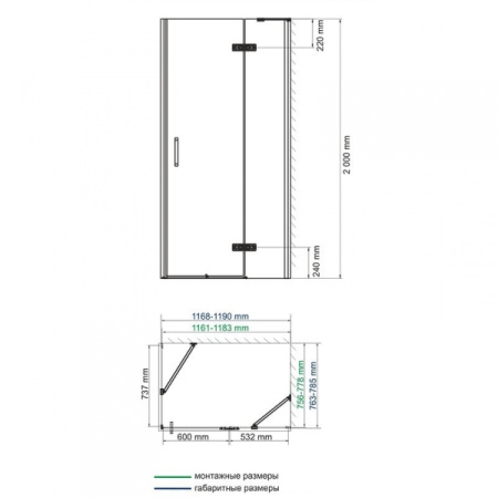 Душевой уголок (120х80) WasserKRAFT Aller 10H06R