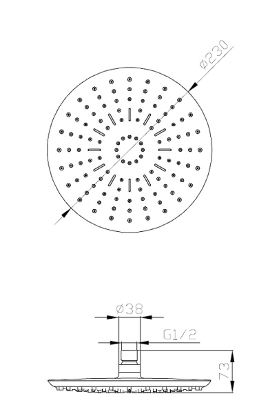 Верхний душ Esko TS270 black