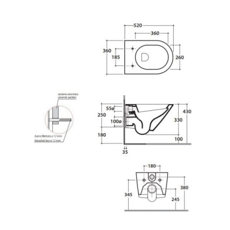 Унитаз подвесной Globo Forty3 FOS03.BI