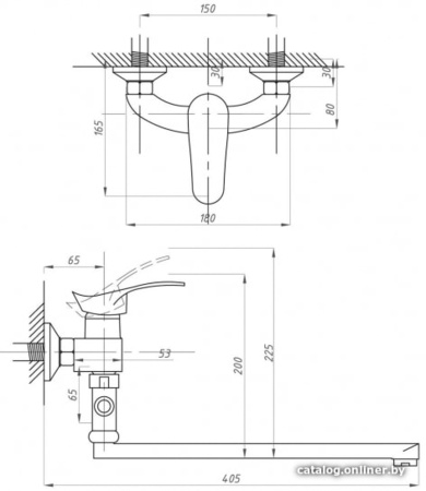 Смеситель для ванны с душем FAUZT FZs-814-124 тип См-ВУОРНШлА
