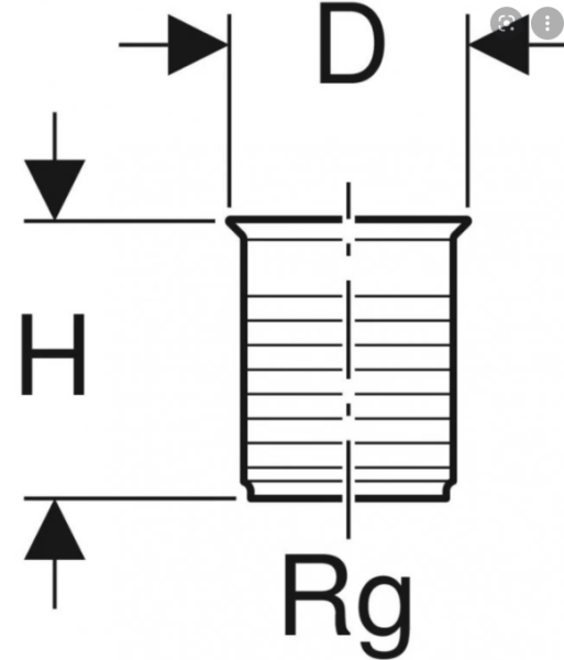 Сливной клапан Geberit с круглой резьбой: Rg=60 x 1/8", D=7см, Cерый RAL 7032 352.328.08.1