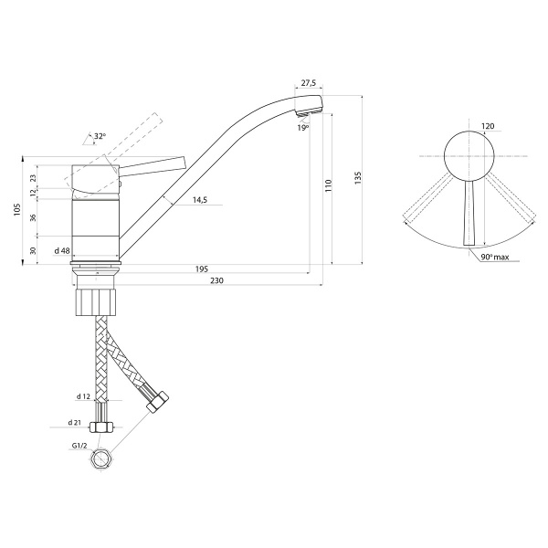 Смеситель для кухни Славен Город Д СЛ-ОД-Д21