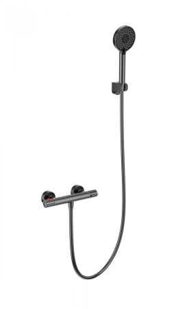 Смеситель для душа с термостатом WONZON & WOGHAND INN 5, темный графит WW-B2063-A-BGG