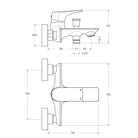 Смеситель для ванны BelBagno MARINO-VASM-CRM