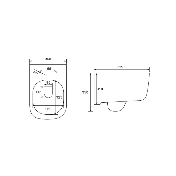Унитаз подвесной Vincea Form VT1-35 безободковый