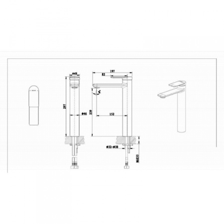 Смеситель для раковины высокий Bravat Eddie F1369402CP-A-RUS