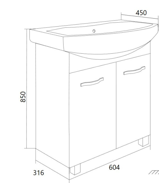 Тумба под раковину 1Marka  Вита 65Н У50109