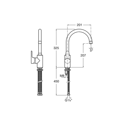 Смеситель для кухни Roca L20  5A8409C0M