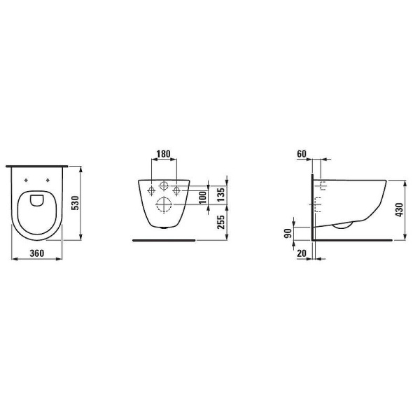 Унитаз подвесной Laufen Pro Rimless 8.6695.7.000.000.1