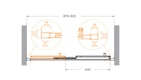 Душевая дверь (90х195) CEZARES MOLVENO MOLVENO-BF-3-90-C-Cr-IV