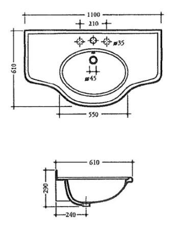 Раковина мебельная Eban FPLEB110-B*1