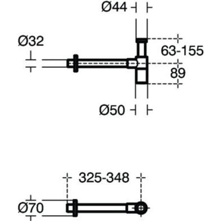 Сифон G1 1/4" для раковины Ideal Standard T4441XG, черный