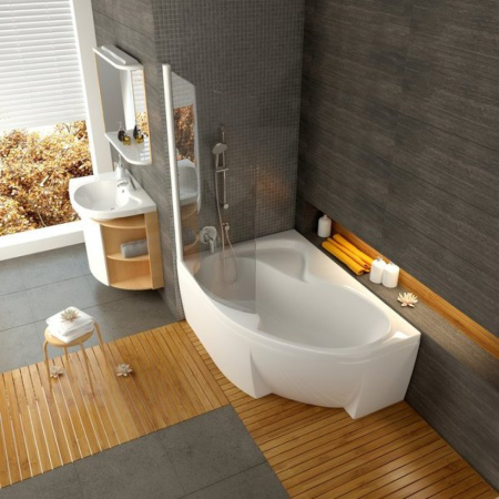 Шторка на ванну (100х150) Ravak Chrome CVSK1 Rosa 160/150 L 7QLS0100Y1 Transparent