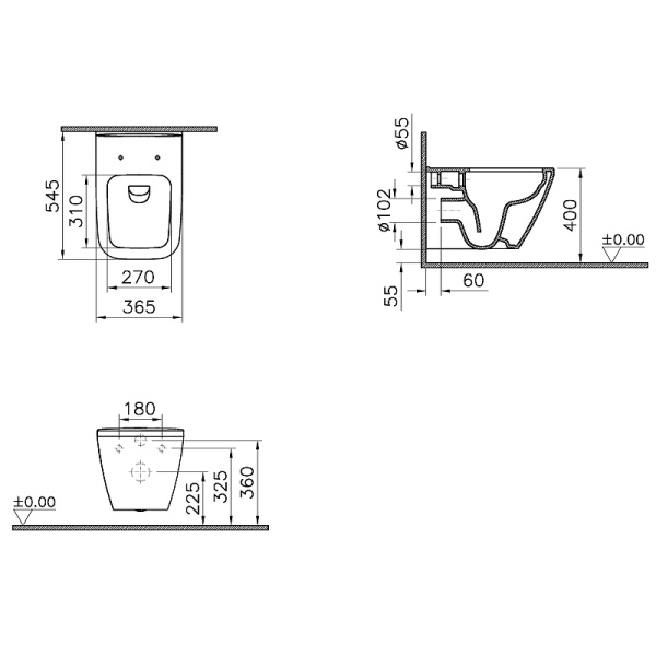 Инсталляция с унитазом Vitra Integra Square 9856B003-7207