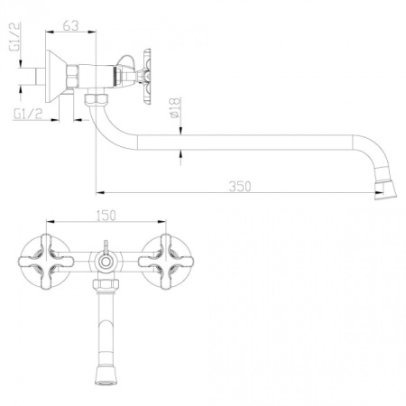 Смеситель для ванны Lemark Duetto LM5751C