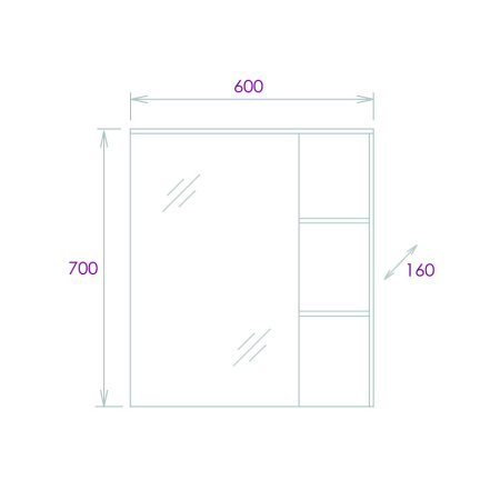 Зеркало-шкаф Onika Легран 60 (60x70) 206071