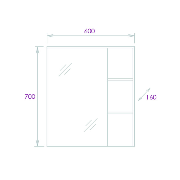 Зеркало-шкаф Onika Легран 60 (60x70) 206071