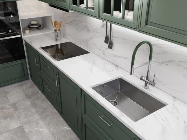 Смеситель для кухни EMAR ЕС - 7024GRN Satin