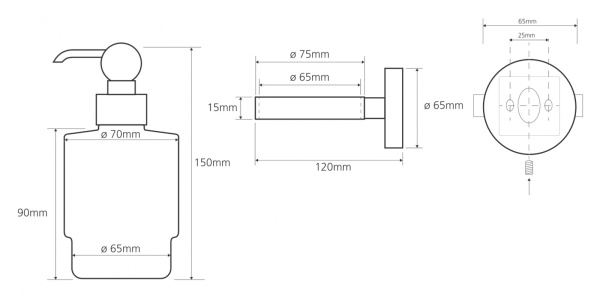 Настенный дозатор для жидкого мыла  Bemeta Retro 144109107