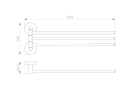Полотенцедержатель поворотный WONZON & WOGHAND EASY, хром WW-8141