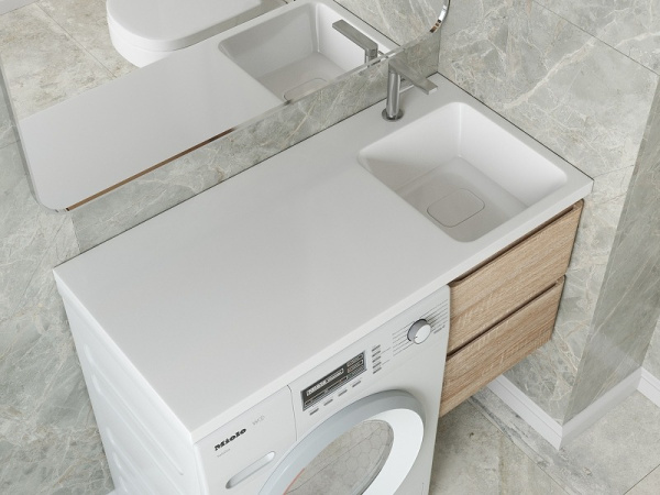 Раковина над стиральной машиной (100х48) Madera Kamilla 100, 4627173210560 правая