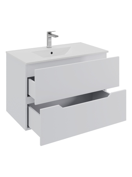 Тумба с раковиной подвесная Orange Line Li-70Tuw+Ra белый матовый