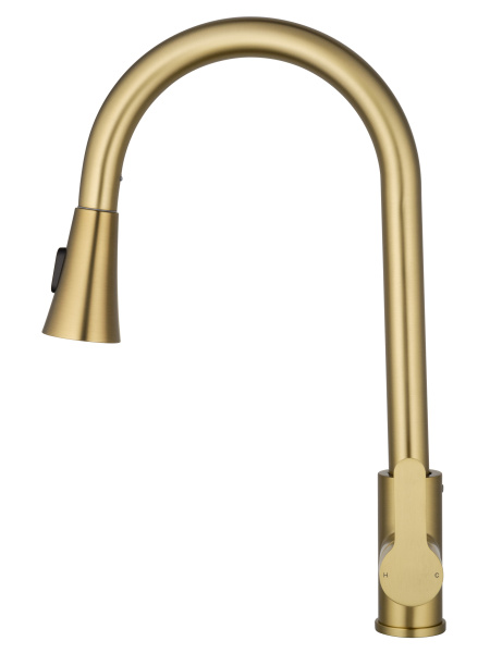 Смеситель для кухни с выдвижным изливом WONZON & WOGHAND, брашированное золото WW-121E201L-BG Смеситель для кухни с выдвижным изливом WONZON & WOGHAND, брашированное золото WW-121E201L-BG
