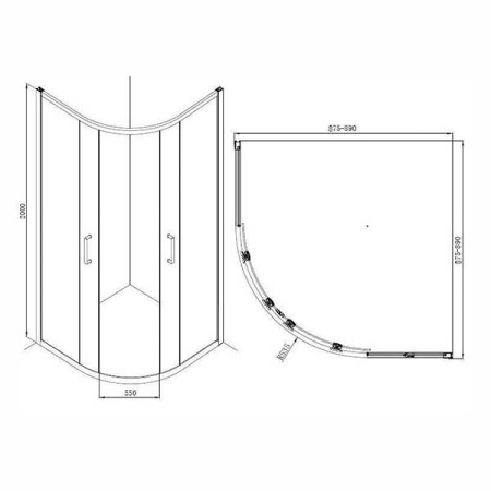 Душевой угол Bravat Drop BS090.1200A