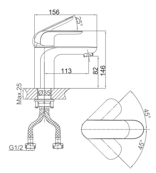 Смеситель для раковины D&K Venice Gondola (DA1022101)