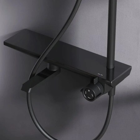 Душевая система с изливом Am.Pm Gem F0790722 черный матовый