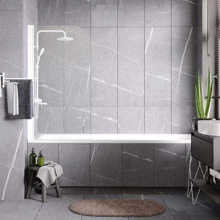 Стеклянная шторка на ванну (80х140) WasserKRAFT Leine 35P01-80W