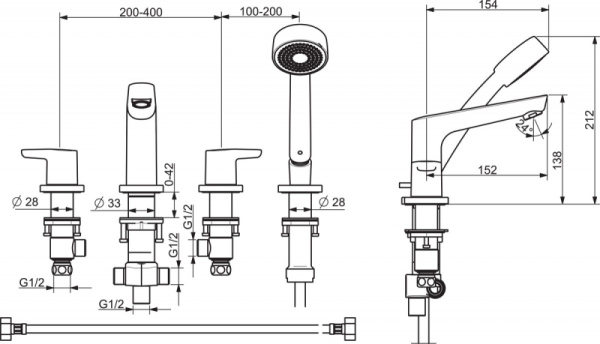 Oras Saga 3943 Смеситель для ванны