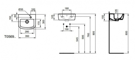 Раковина подвесная Ideal Standard Tempo T056901