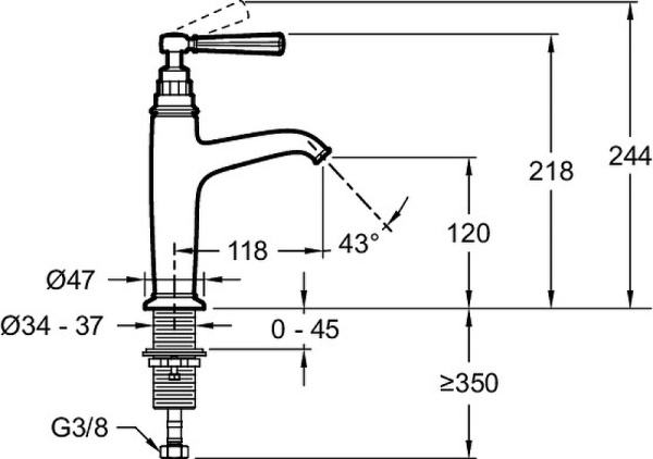 Смеситель для раковины Jacob Delafon Cleo 1889 E24308-BGG