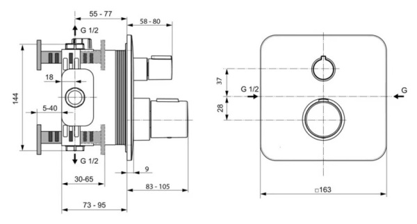 Термостат для душа Ideal Standard Tonic II A6344AA