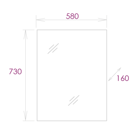 Зеркало-шкаф Onika Венеция 58 (58x73) 205843