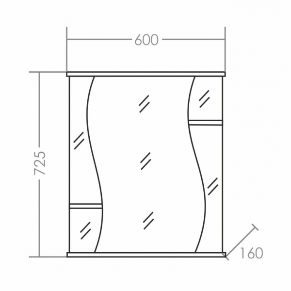 Зеркальный шкаф (60х73)  СаНта Лира 60 101064